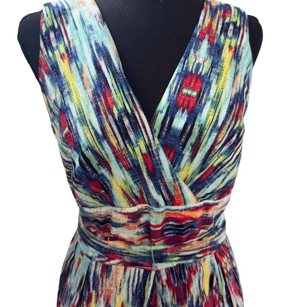 Rabbit Rabbit‎ Rabbit Designs Ikat Abstract Print Fit & Flare Dress 10 Wedding - Picture 2 of 8